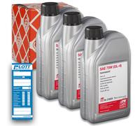 3x 1L FEBI 21829 Schaltgetriebeöl 75W GL-4 Getriebeöl passend für Mercedes VW Ford Audi 21829