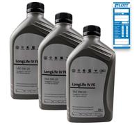 3x 1L Original VW Audi VAG Motoröl 0W-20 Longlife 4 IV 508 00 509 00 Motorenöl GS60577M2
