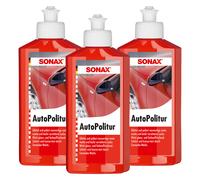 3x 250 ml SONAX 03001000 AutoPolitur Buntlack Metalliclack Lackpflege Politur