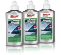 3x 250ml SONAX SCHEIBENREINIGUNGSPOLITUR INTENSIVE GLASPOLITUR PFLEGE REINIGER