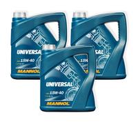 3x 4L Mannol MN7405-4 Motoröl Universal 15W-40 hochwertiges Motorenöl API SG/CD MN7405-4