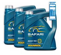 3x 4L Mannol Safari 20W-50 Motorenöl API SN/CH-4 20W50 Universal ÖL für Oldtimer MN7404-4