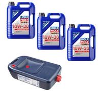 3x 5 Liter Liqui Moly Touring High Tech 10W-30 Motoröl + Ölauffangbehälter