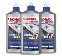 3x 500ml SONAX XTREME Brilliant Wax Politur 1 Hybrid NPT Hartwachs Lackfpflege