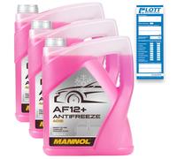 3x 5L Mannol Antifreeze AF 12+ Longlife Kühlerfrostschutz Rot