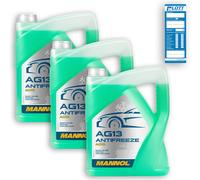 3x 5L Mannol Antifreeze AG13 Hightec Kühlerfrostschutz Grün