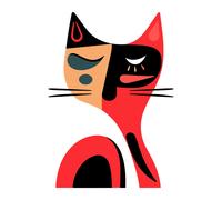 3X Autoaufkleber Sticker Minimalistische Katze Tuning Auto Heckscheibe 9X9 cm