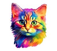 3X Autoaufkleber Sticker Regenbogen Katze Tuning Auto Heckscheibe 9X9 cm