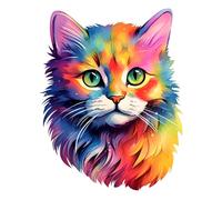 3X Autoaufkleber Sticker Regenbogen Katze Tuning Auto Heckscheibe 9X9 cm