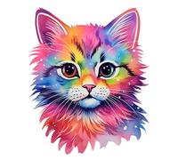3X Autoaufkleber Sticker Regenbogen Katze Tuning Auto Heckscheibe 9X9 cm