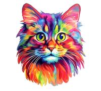 3X Autoaufkleber Sticker Regenbogen Katze Tuning Auto Heckscheibe 9X9 cm