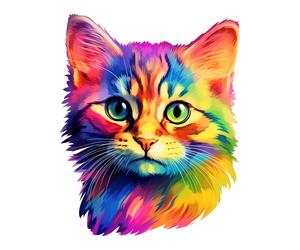 3X Autoaufkleber Sticker Regenbogen Katze Tuning Auto Heckscheibe 9X9 cm