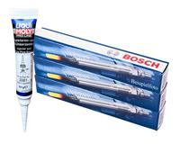 3x BOSCH Glühkerzen + LIQUI MOLY Fett für MAZDA 3 323 F VI S 5 6 626 V MPV II
