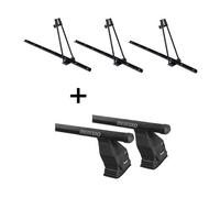 3x Fahrradträger ORION + Stahl Dachträger Menabo Tema kompatibel mit Bmw Serie 3 (G20) (4 Türer) ab 19