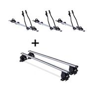 3x Fahrradträger SAGITTAR + Dachträger Menabo Tema kompatibel mit für Opel Astra G (Stufenheck 4 Türer) 1998-2004