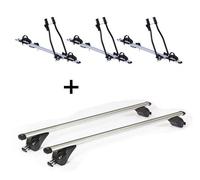 3x Fahrradträger SAGITTAR + Dachträger/Relingträger VDP KING1 kompatibel mit für Renault Koleos (5 Türer) ab 17