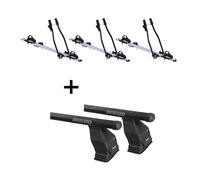 3x Fahrradträger SAGITTAR+Dachträger Tema Stahl für für Peugeot 5008 SW 5Tür 09-