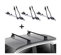 3x Fahrradträger SAGITTAR + Dachträger VDP EVO Stahl kompatibel mit für Skoda Fabia (6Y) 5 Türer 1999-2007