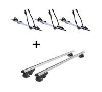 3x Fahrradträger SAGITTAR + Dachträger VDP004 L kompatibel mit für Skoda Fabia Kombi 6Y 99-07