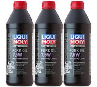 3x LIQUI MOLY 2719 Motorbike Fork Oil 7,5W medium/light Motorrad Gabelöl Öl 1L