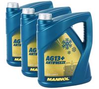3x MANNOL Advanced Kühlerfrostschutz AG13+ -40°C, 5L