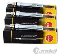 3x NGK GLÜHKERZE D-POWER No. 4 Y-732J 3 Zylinder Motoren KOMPLETT-SET