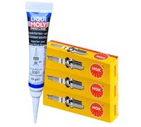 3x NGK Zündkerzen + LIQUI MOLY Fett für CAMARO CAPTIVA TRAILBLAZER USA MUSTANG