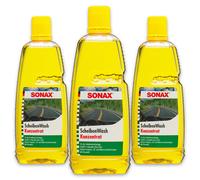 3x SONAX 02603000 ScheibenWash mit Citrusduft Scheibenreiniger Konzentrat 1 L