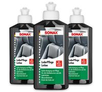 3x SONAX 02911410 Leder Pflege Pflegelotion Lederbalsam Leder Kunstleder 250 ml