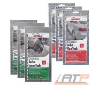 3x SONAX CLEAN&DRIVE TURBOINNENTUCH + 3x SONAX CLEAN&DRIVE TURBOWAXTUCH PFLEGE