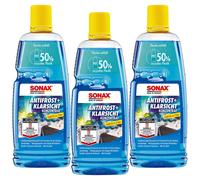 3x SONAX Frostschutz & Klarsicht 1L Scheibenreiniger Konzentrat Citrus 1L Winter