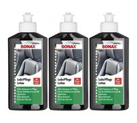 3x SONAX LederPflegeLotion Lederbalsam Lederreiniger farblos 250 ml
