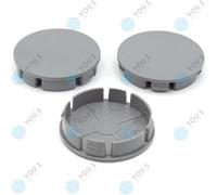 3 x YOU.S Nabenkappen Nabendeckel Radnabenabdeckungen Zierkappen 74 - 69 mm grau