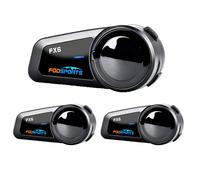 3XFX6 Motorrad Bluetooth Gegensprechanlage für 6 Fahrer mit Lautsprecher,FMRadio