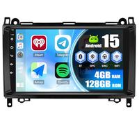 [4+128G] Android 15 Wireless Carplay Autoradio für Mercedes B200 W245 W169 B160 B170 B180 W639 Vito Viano W906 Sprinter mit Android Auto, 9'' Bildschirm GPS WiFi BT EQ FM/RDS Rückfahrkamer MIC