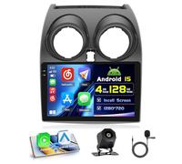 4+128G Android Autoradio mit Bildschirm für Nissan Qashqai J10 2006-2016 Wireless Carplay, Autoradio mit Navi 9 Zoll Incell Bildschirm Android Auto/FM/RDS/Rückfahrkam
