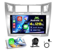 4+128G Android Autoradio mit Bildschirm für Toyota Yaris/Vizi 2005-2011 Wireless Carplay, Autoradio mit Navi 9 Zoll Incell Bildschirm Android Auto/FM/RDS/Rückfahrkam