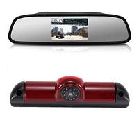【4.3'' Rückspiegel Monitor + Rückfahrkamera Transporter】im 3. Bremsleuchte HD Rückfahrkamera für FIAT Ducato X250 X290 Bus Kasten/Peugeot Boxter/Citroen Jumper/Dodge,HD Auto Rückspiegel für Alle Autos