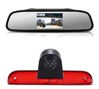 【4.3'' Rückspiegel Monitor + Rückfahrkamera Transporter】im 3. Bremsleuchte HD Rückfahrkamera für Fiat Ducato X250 X290 Bus Kasten/Peugeot Boxter/Citroen Jumper, HD Auto Rückspiegel für Alle Autos