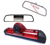 4.3'' Rückspiegel Monitor + Rückfahrkamera Transpoter im 3. Bremsleuchte HD Rückfahrkamera für FIAT Ducato X250/Peugeot Boxter/Citroen Jumper/Dodge, HD Auto Rückspiegel für Alle Autos