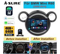 Mit Kam Android14 AutoRadio Navi 4+64G CarPlay für BMW Mini Countryman R60 R56