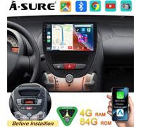 4+64G Android 15 Autoradio Carplay Navi für Citroen C1 Peugeot 107 Toyota Aygo I