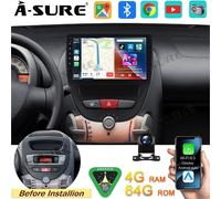 4+64G Android 15 Autoradio FM Navi +Kam für Citroen C1 Peugeot 107 Toyota Aygo I
