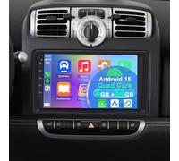 4+64G Android 15 Autoradio für Mercedes Benz Smart Fortwo 451 2005-2010 mit Carplay Android Auto, 9 Zoll Touchscreen Auto Stereo Display Player Radio GPS Navigation Head Unit mit SWC FM RDS DVR DAB+