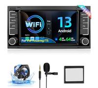 4+64G Autoradio für VW Touareg 2004-2011 / Transporter T5 2004-2009 - Wireless Carplay und Android Auto WiFi GPS - Mirror Link Steer 32EQ Wheel Control Split Screen + Rückfahrkamera & Mikrofon