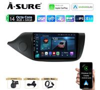 4+64GB Android 14 CarPlay Autoradio GPS Navi DAB+ Kam Für Kia Ceed JD 2012-2017