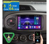 4+64GB Radio Für Toyota Yaris 2011-2018 Carplay Android 15 Autoradio BT GPS Navi