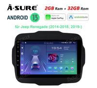 4-Core Android 13 AUTORadio CarPlay RDS DSP GPS Navi für Jeep Renegade 2014-19