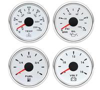 4 Gauge Set 52mm Boot Auto Kraftstoffniveau / Öldruck / Wassertemperatur / Volt