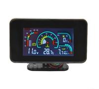 4-in-1-LCD-Messgerät für Auto, LKW, Motorrad, Öldruck-Voltmeter, Wassertemperatur, Kraftstoffstand-Monitor, 12 V 24 V Digitalanzeige mit Sensor, M10-Gewinde, Anpassung, Anti-Vibration, stabile
